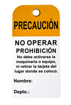 1008 ETIQUETA AMARILLA SAFELOCK PVC NO OPERAR PAQ C/10