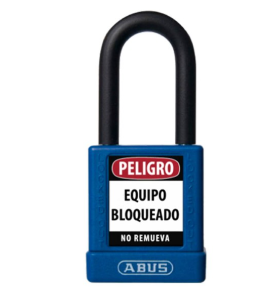 74/40 KD AZUL CANDADO BLOQUEO ABUS DIELECTRICO D6.5mm 1 KEY