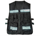 CHALECO BRIGADISTA NEGRO REFLEJANTE CON BOLSA TU