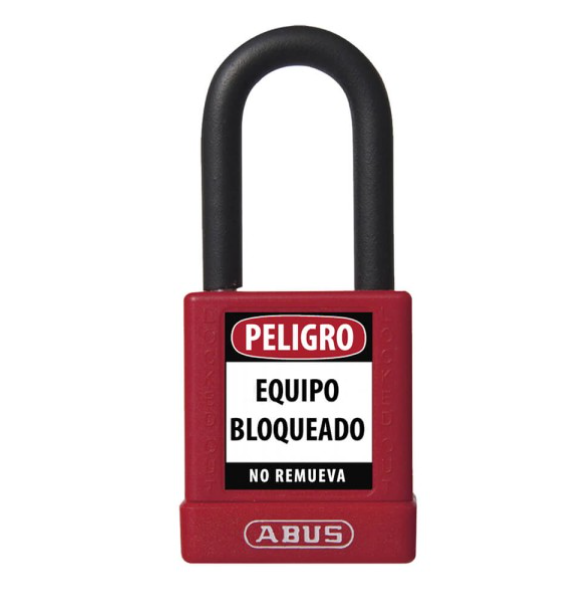 74/40 KD ROJO CANDADO BLOQUEO ABUS DIELÉCTRICO D6.5mm 1 KEY