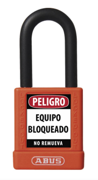 74/40 KD NARANJA CANDADO BLOQUEO ABUS DIELECTRICO D6.5mm 1 KEY