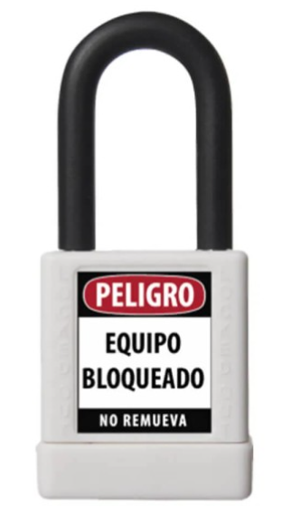 74/40 KD BLANCO CANDADO BLOQUEO ABUS DIELECTRICO D6.5mm 1 KEY
