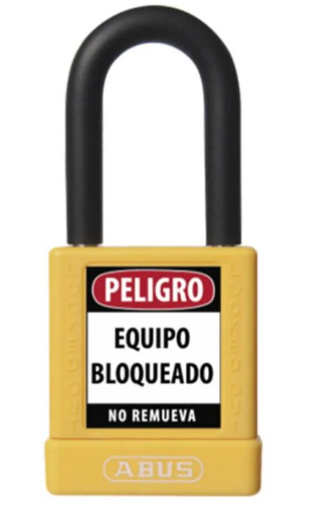 74/40 KD AMARILLO CANDADO BLOQUEO ABUS DIELECTRICO D6.5mm 1 KEY